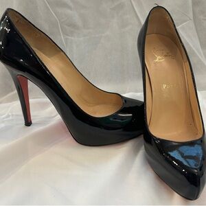 Christian Louboutin patent leather pumps, black, size 37 1/2.